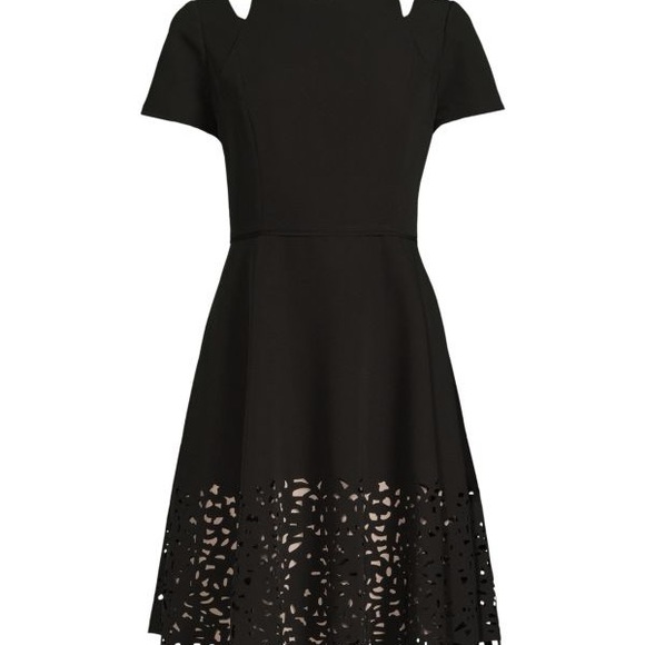 Focus by Shani Lace Trim Fit & Flare Dress - Picture 1 of 5